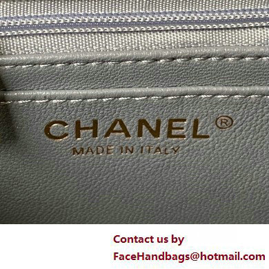 Chanel Lambskin, Strass  &  Gold-Tone Metal Small Flap Bag with Top Handle AS4362 Gray 2025